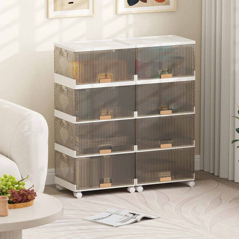 Giantex 4 Tier Stackable Storage Bins with Lids
