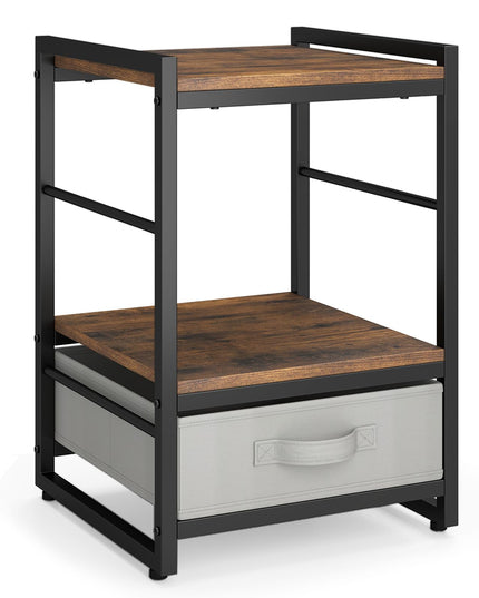 Giantex Industrial Nightstand with Storage Drawer