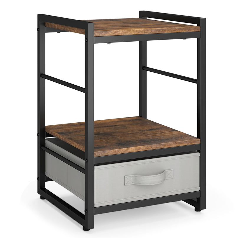 Giantex Industrial Nightstand with Storage Drawer