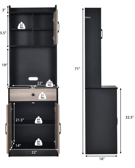 Giantex Kitchen Sideboard, Tall Buffet Hutch Cabinet