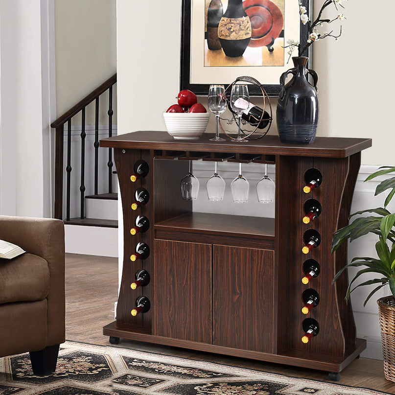 Buffet Server, Rolling Sideboard, Wood Credenza, Console Table