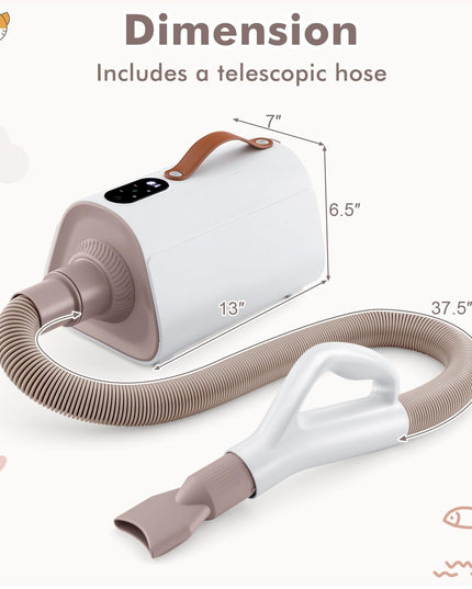 Giantex Dog Dryer, Dog Hair Dryer with Adjustable Air Speed and Temperature Control, 4 Nozzles, Negative Ion Function