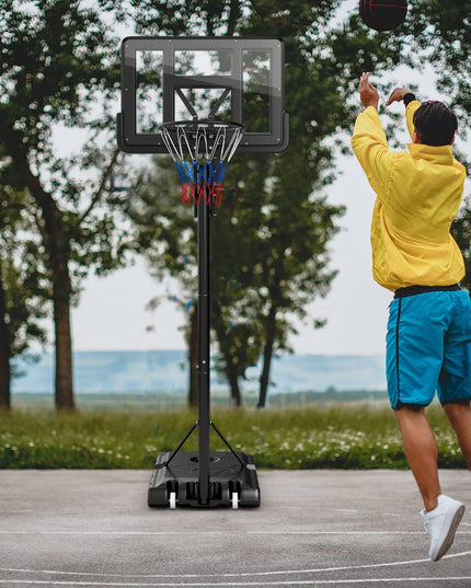 Outdoor  8-10Ft Height Adjustable Basketball Stand System - Giantex