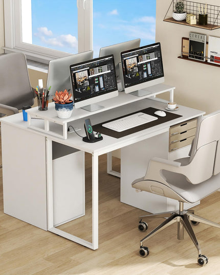 Giantex 48 Inch Computer Desk with Power Outlets & File Drawer