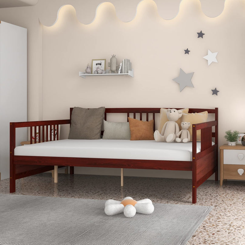 Giantex Full Size Daybed, Wooden Daybed Sofa Bed Frame with Wood Slat Support for Kids Teens (Full)