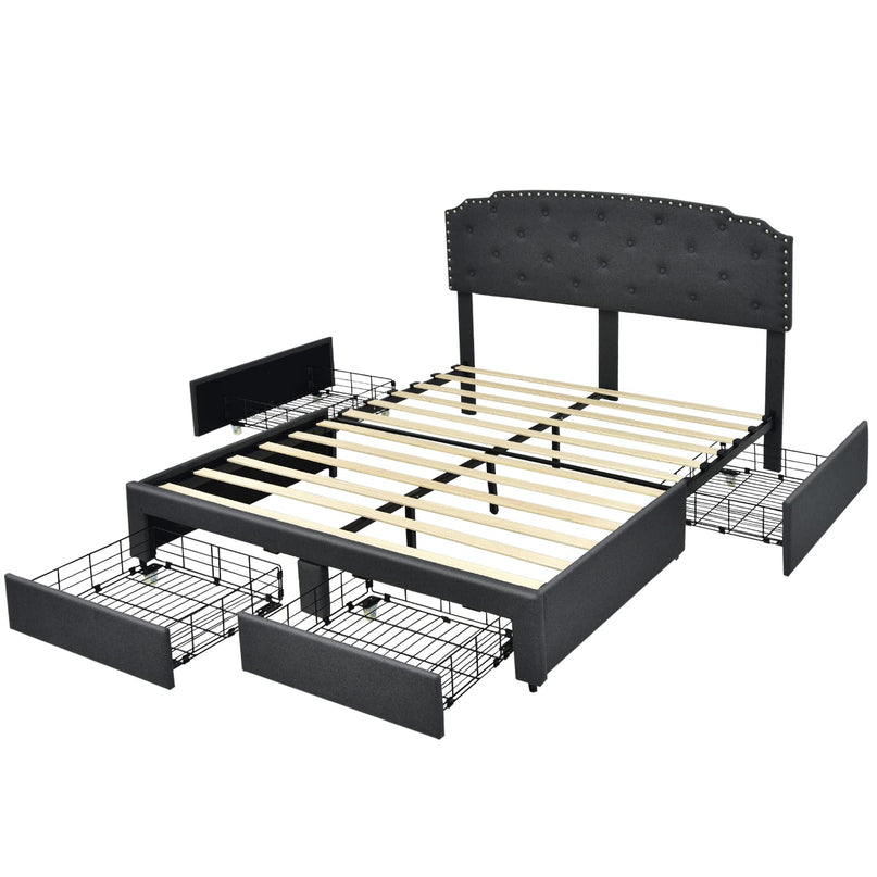 Giantex Upholstered Platform Bed Frame