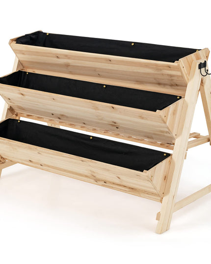 Giantex Raised Garden Bed, Vertical Planter with Storage Shelf (Natural)