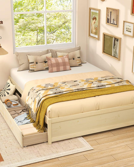 Giantex Queen Size Bed Frame with 2 Storage Drawers