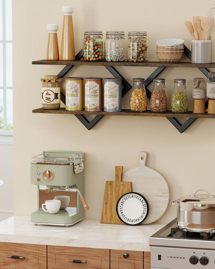 GIANTEX 2-Pack Diamond Shaped Floating Shelves for Wall