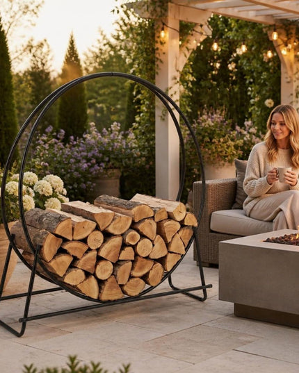 GIANTEX 45" Round Firewood Rack Outdoor