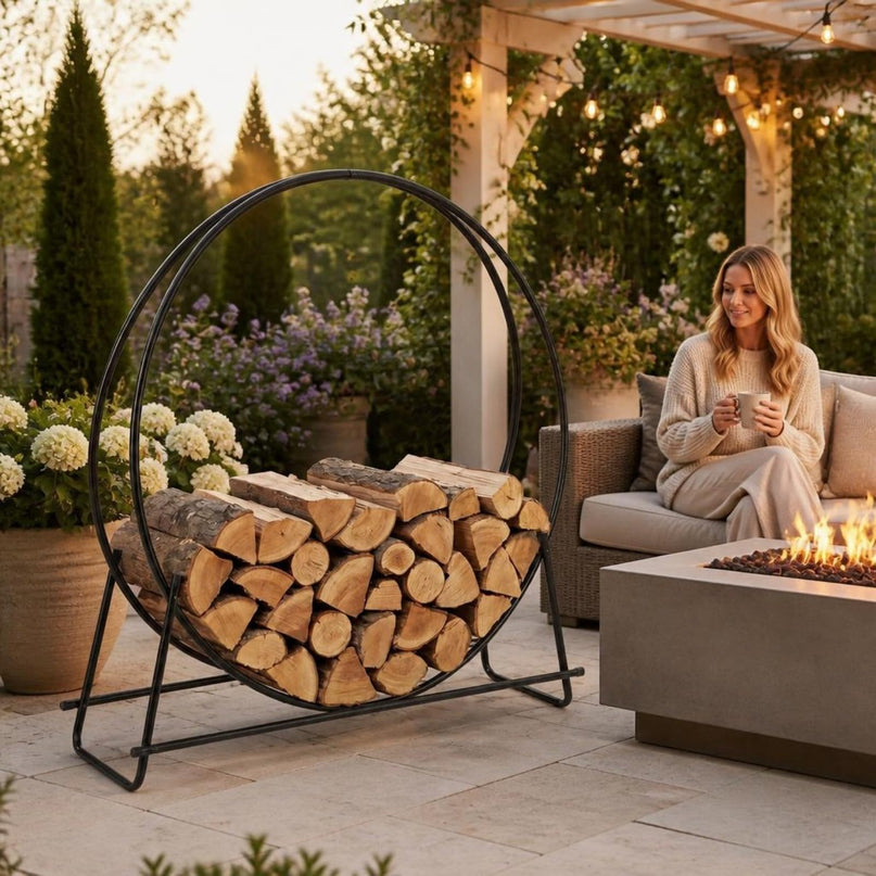 GIANTEX 45" Round Firewood Rack Outdoor