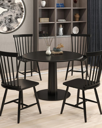 Giantex Windsor Dining Chairs Set of 2/4 Black, w/Wide Seat & Spindle Back, Max Load 400 Lbs
