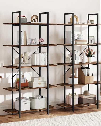 Giantex 5 Tier Industrial Bookshelf for Living Room Bedroom Study