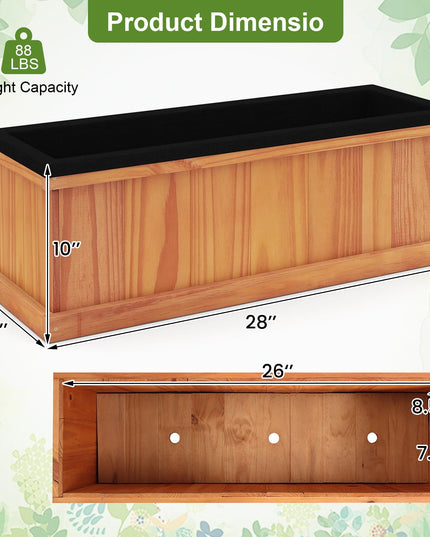 Giantex Outdoor Raised Garden Bed Set of 1/2 (28” x 10” x 10” )