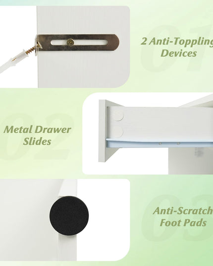 Vanity Desk with Mirror and Lights for Bedroom Small Space