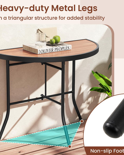 Giantex Half Round Folding Table Half Moon Dining Table