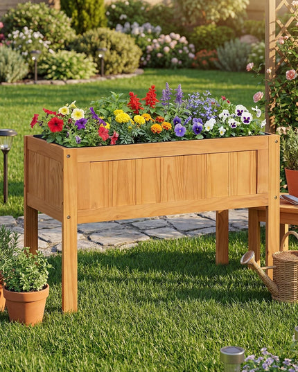 Giantex Solid Wooden Raised Garden Bed w/Legs (35"L x 16"W x 24"H)