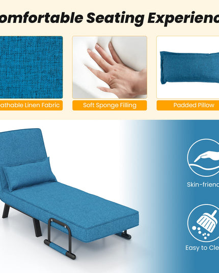 Giantex Convertible Sofa Bed, 4-in-1 Sleeper Chair with Pillow