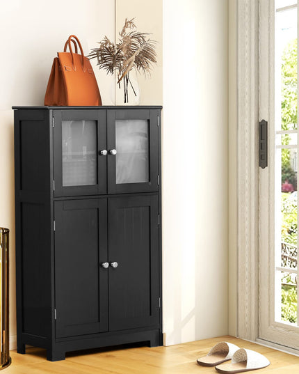 Giantex Storage Cabinet with Doors - Bathroom Floor Cabinet, Freestanding Tall Cabinet