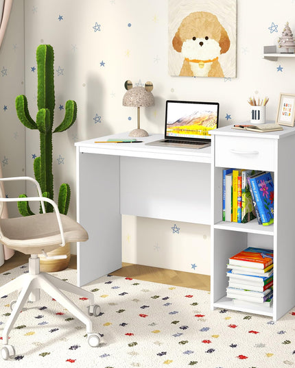 Giantex Computer Desk with Storage, Modern PC Laptop Table with Printer Shelf