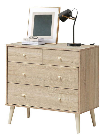 Giantex 4-Drawer Dresser, Free-Standing Chest Wood Legs and Sliding Rail