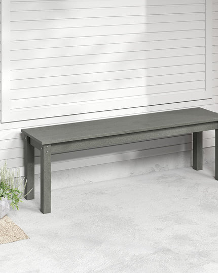 Giantex 55" HDPE Outdoor Bench 2-3 People Weatherproof Backless Patio Garden Benc