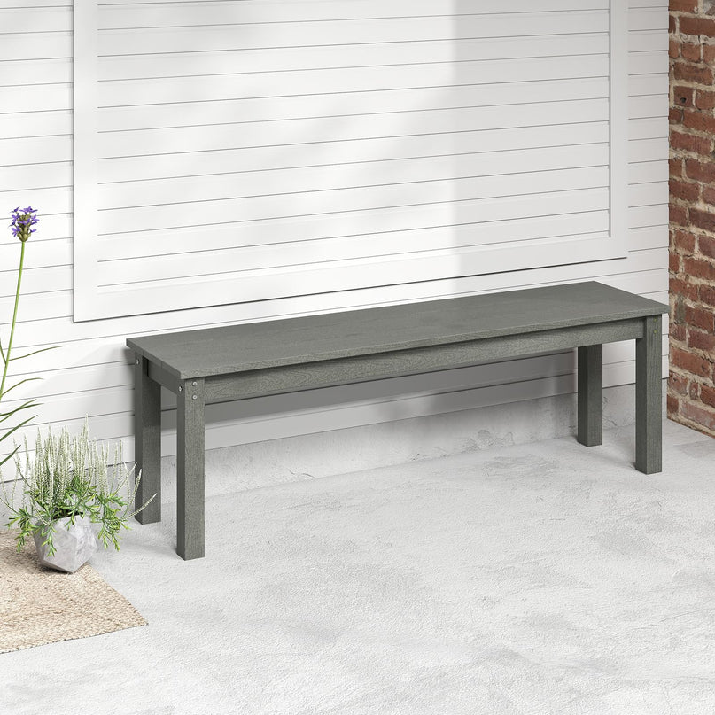 Giantex 55" HDPE Outdoor Bench 2-3 People Weatherproof Backless Patio Garden Benc