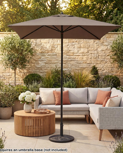 Giantex 5ft Square Patio Umbrella with Push Bottom Tilt