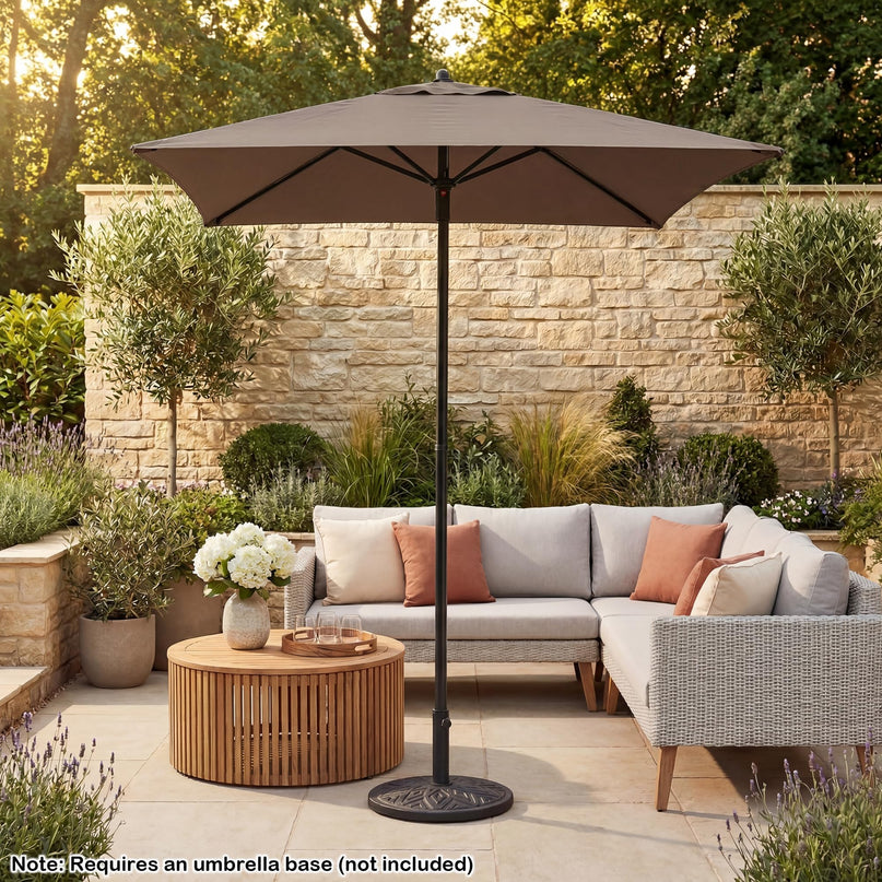 Giantex 5ft Square Patio Umbrella with Push Bottom Tilt