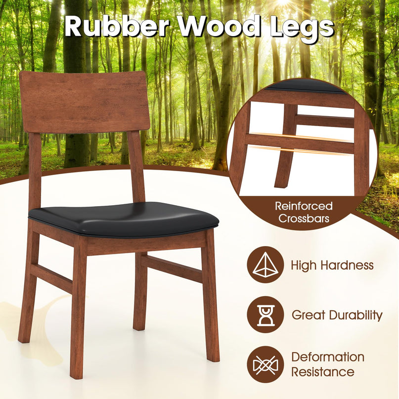Giantex Wooden Dining Chairs Set of 2/4 for Dining Room
