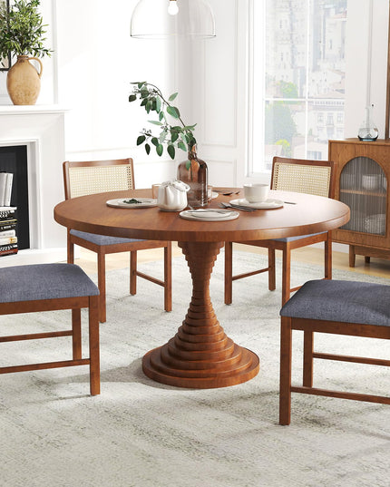 Giantex Rattan Dining Chairs Set of 2/4, Modern Upholstered Kitchen Chairs w/Rubber Wood Frame