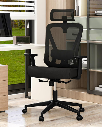 Giantex Ergonomic Mesh Office Chair, Height Adjustable Swivel Task Chair with Reclining Backrest, Adjustable Lumbar Support