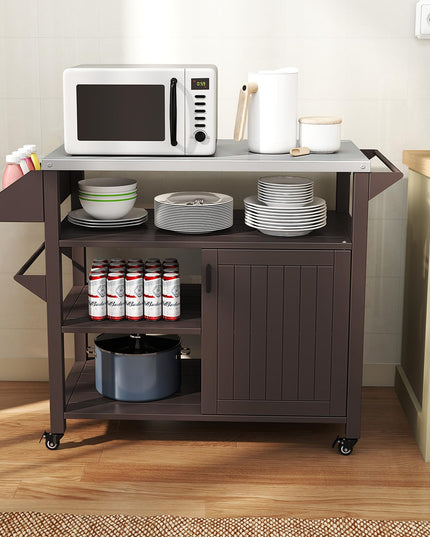 Giantex Outdoor Grill Cart with Storage Cabinet & Shelves
