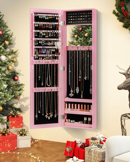 Giantex Wall Mounted Jewelry Cabinet with Full Length Mirror