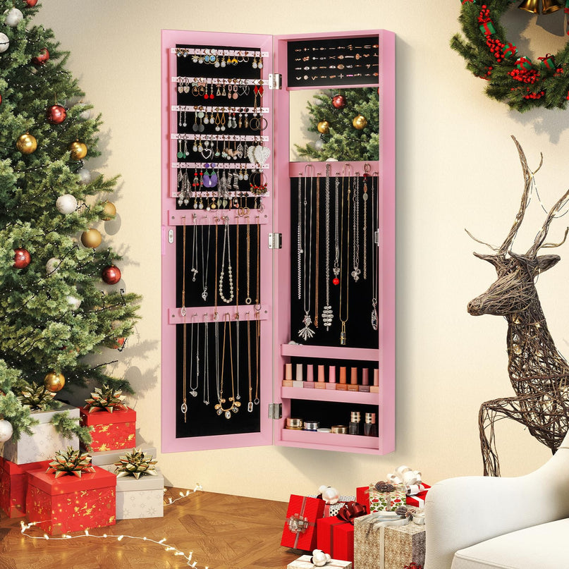 Giantex Wall Mounted Jewelry Cabinet with Full Length Mirror