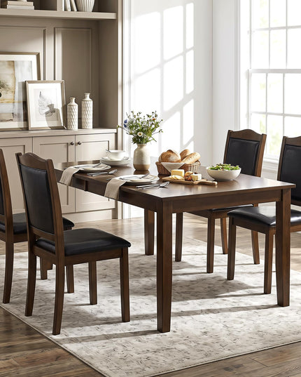 Giantex Wooden Dining Chairs Set of 2/4 | Faux Leather Padded Seat & Back