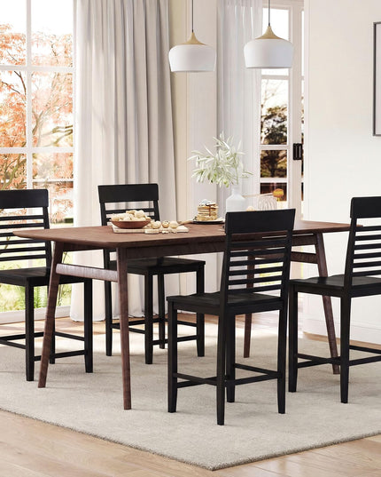 Giantex Lot de 2/4 chaises de salle à manger avec repose-pieds et cadre en bois massif