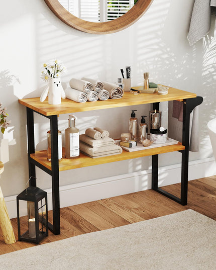 Giantex 2 Tier Bathroom Storage Shelf with Towel Rack