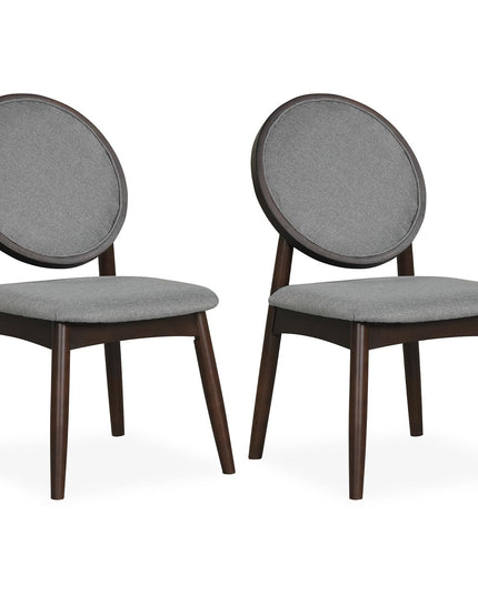 Chaises de salle à manger Giantex en tissu de lin rembourré avec siège rembourré et dossier rond (2/4)