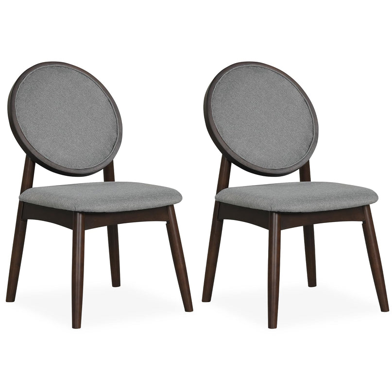 Chaises de salle à manger Giantex en tissu de lin rembourré avec siège rembourré et dossier rond (2/4)