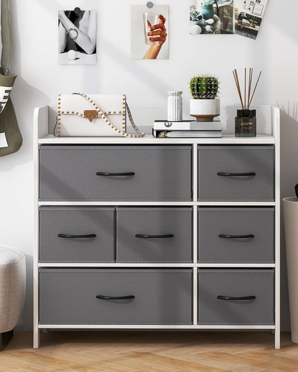 Giantex Storage Cabinet with 7 Drawers & Open Shelf, Chest of Drawers, Console Table