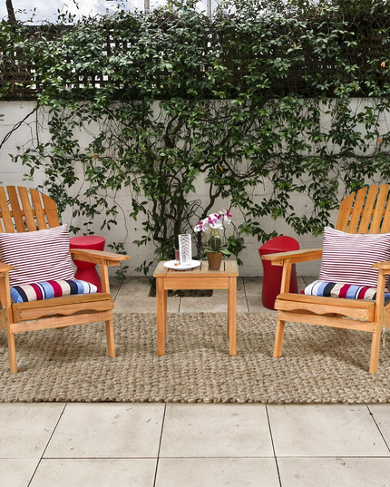 Giantex Adirondack Chair Set 3-Piece Foldable Wooden Chairs Set