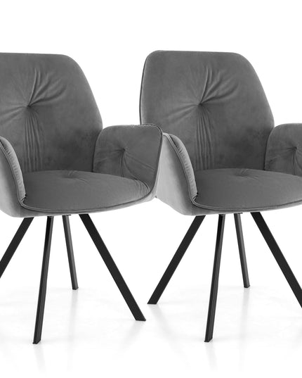 Giantex Upholstered Swivel Velvet Accent Chair Set of 2