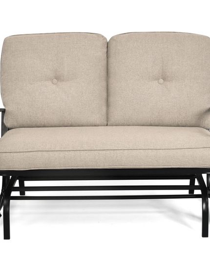 Giantex Outdoor Glider Bench Patio Loveseat with Cushions