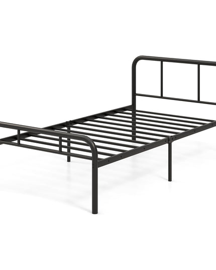 Giantex Twin Size Bed Frame, Modern Metal Platform Bed with Headboard and Footboard, Heavy Duty Steel Slat Support Mattress Foundation