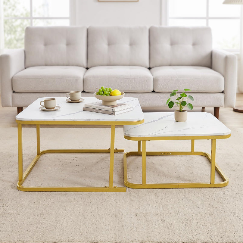 Giantex Nesting Coffee Table Set of 2 for Living Room