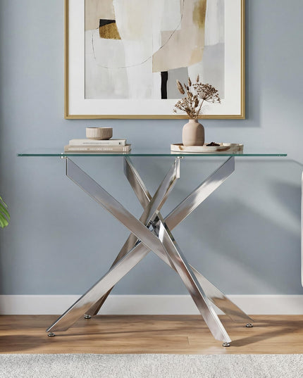 Giantex 45" Glass Console Table for Living Room