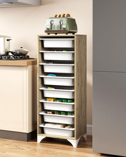 Giantex Sideboard Buffet Cabinet with 8 Plastic Storage Drawer