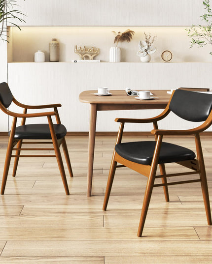 Giantex Wooden Dining Chairs Set of 2/4, PU Leather Upholstered Kitchen Chairs w/Padded Seat & Back