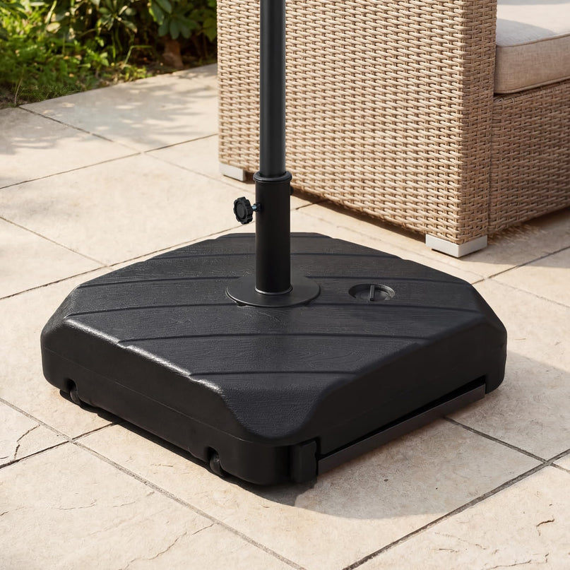 Giantex Rolling Patio Umbrella Base with Wheels and Pull Rod